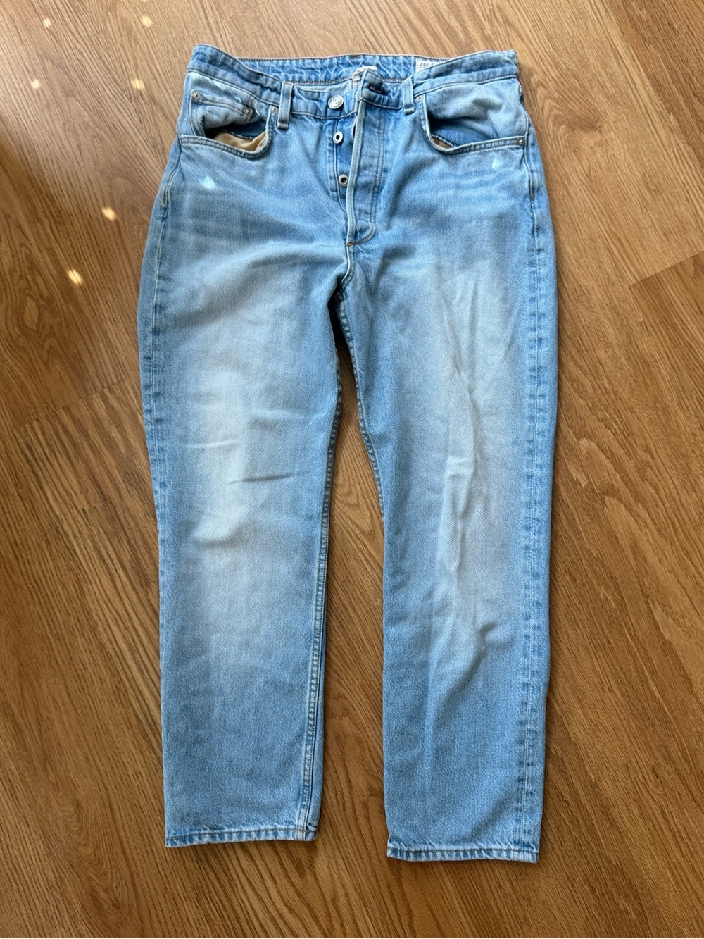 rag & bone Light Blue Denim Jeans with Tan Lining